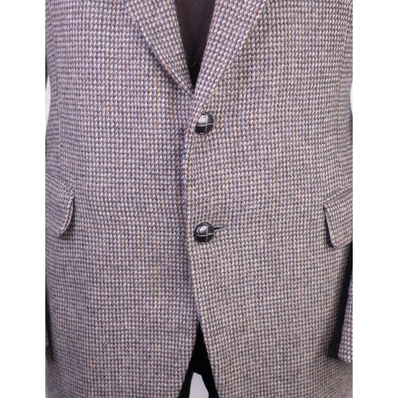 VTG Joe Namath Men's Tweed Sport Coat Blazer Two Button Wool Houndstooth 46R EUC - Picture 3 of 14
